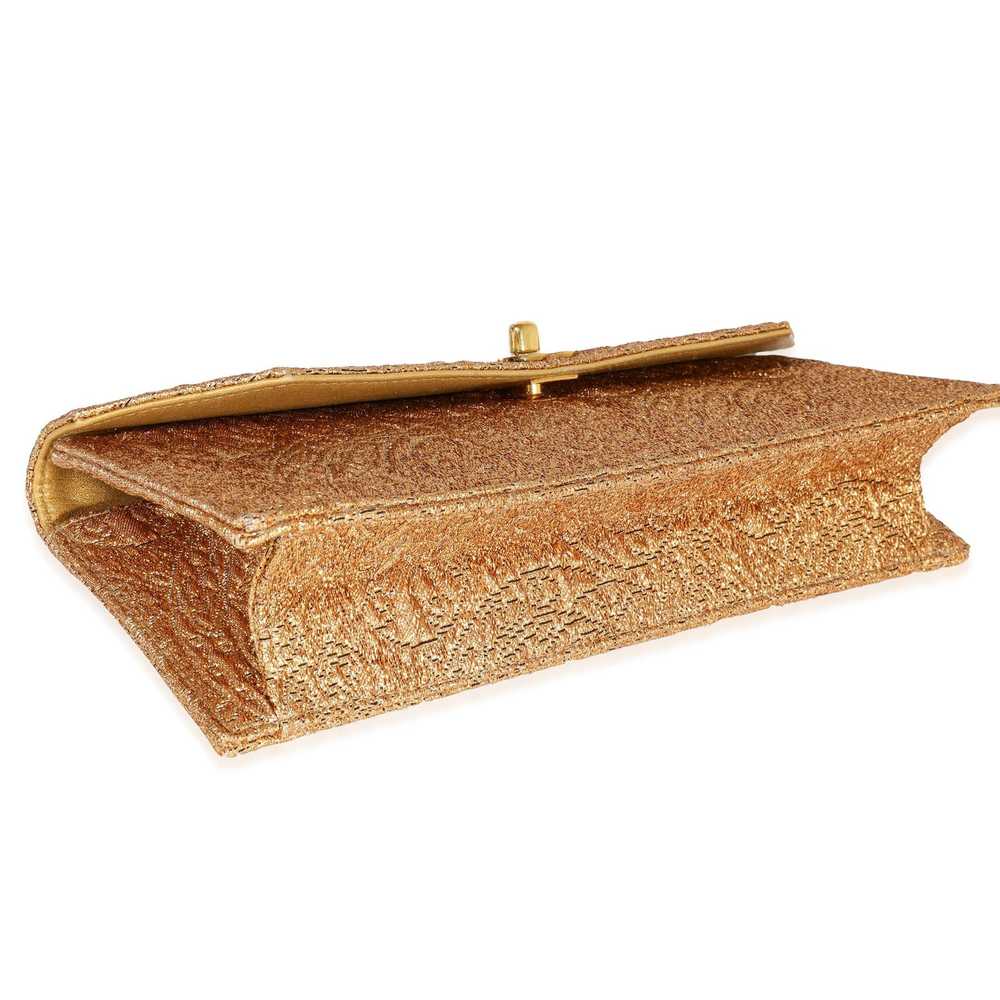 Chanel Chanel Vintage Gold Brocade Clutch - image 5