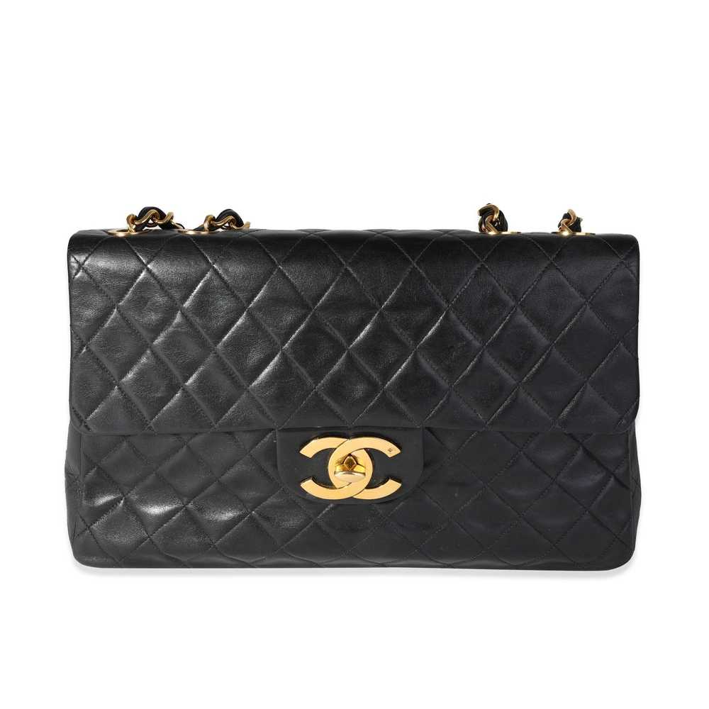 Chanel Chanel Vintage Black Quilted Lambskin XL F… - image 1