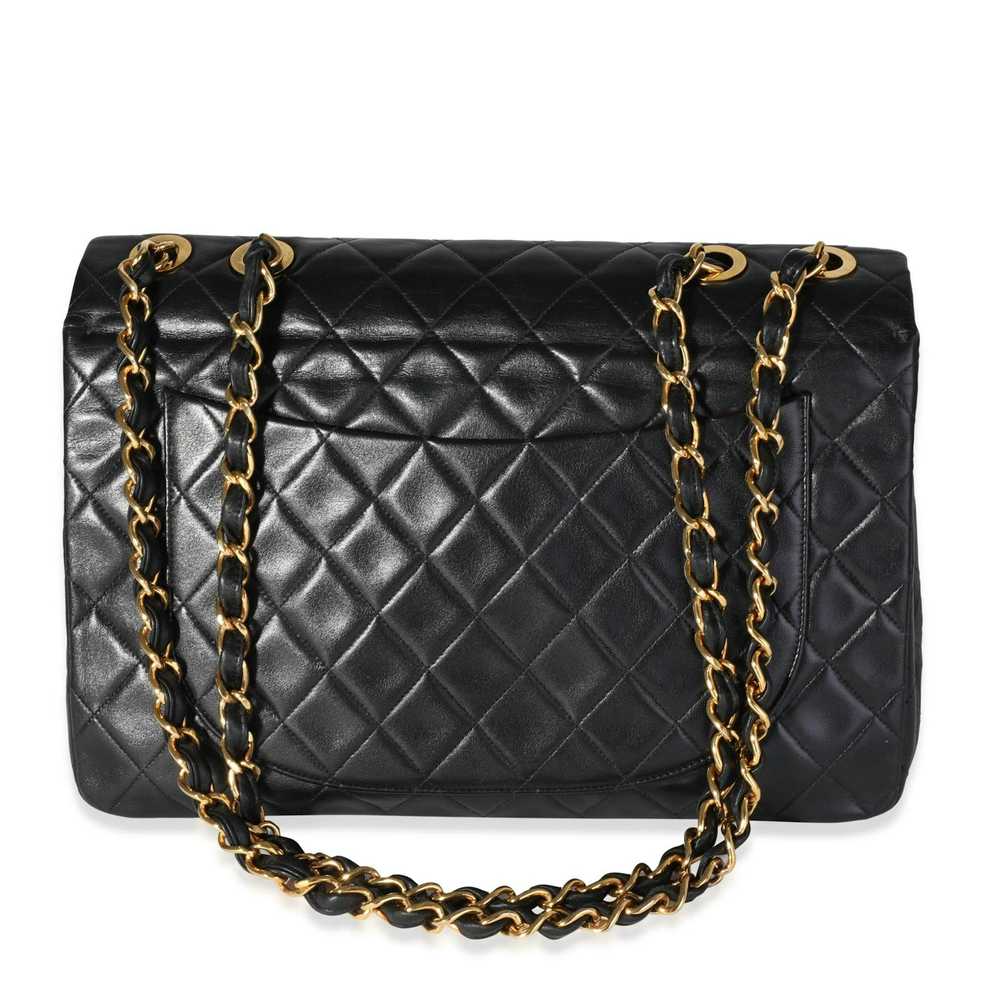 Chanel Chanel Vintage Black Quilted Lambskin XL F… - image 3