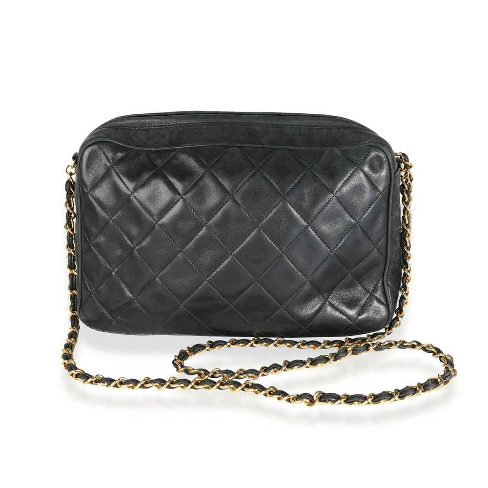 Chanel Chanel Vintage Black Quilted Lambskin Came… - image 3