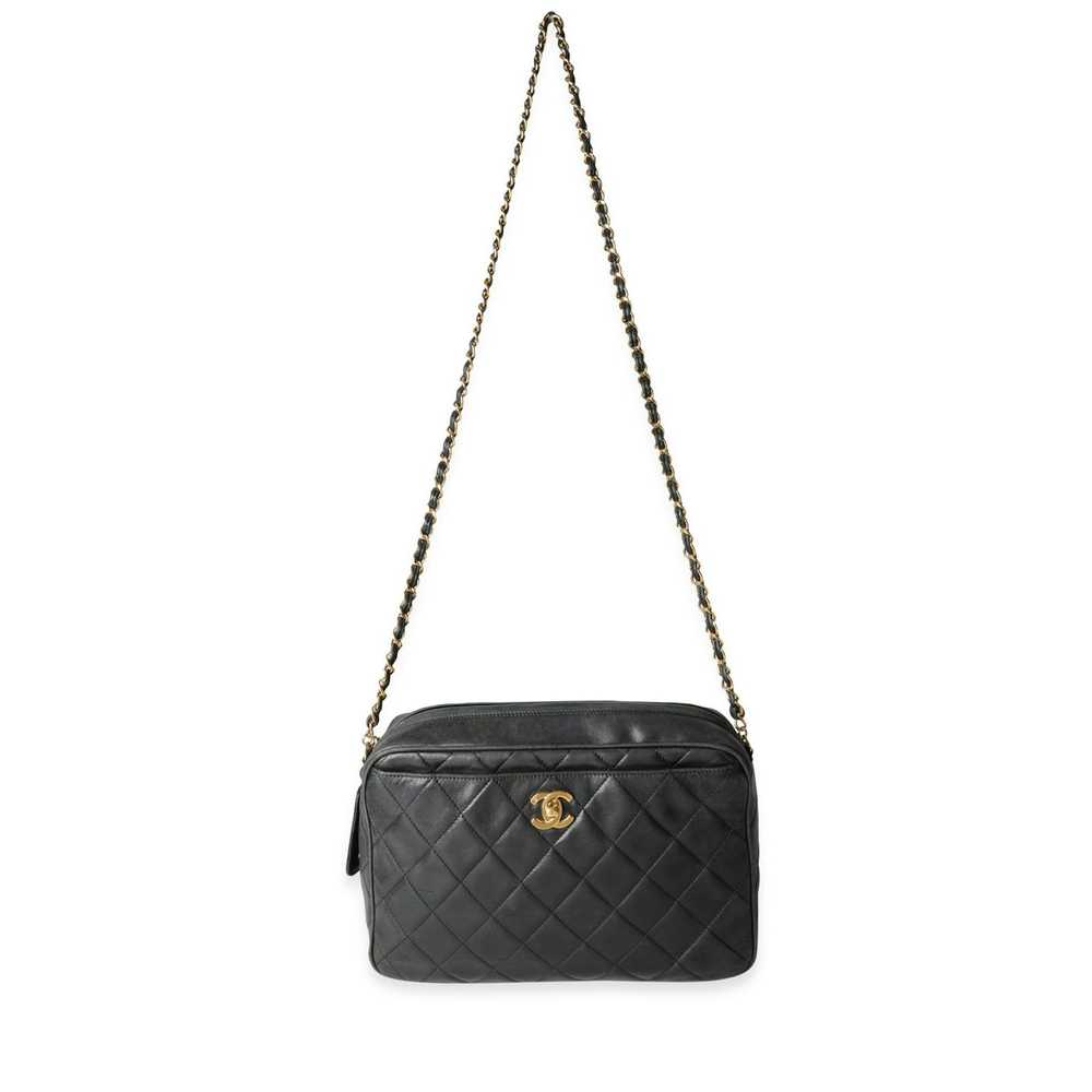 Chanel Chanel Vintage Black Quilted Lambskin Came… - image 4