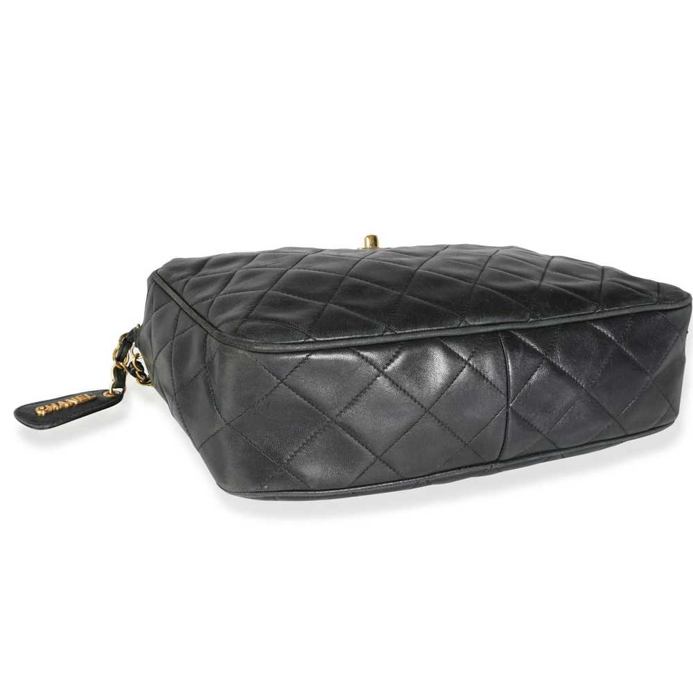 Chanel Chanel Vintage Black Quilted Lambskin Came… - image 7