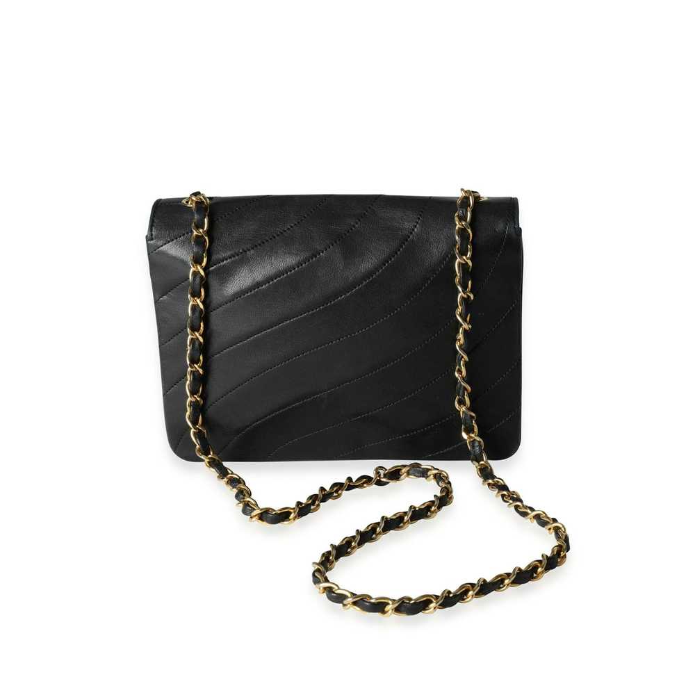 Chanel Chanel Vintage Black Lambskin Chevron Spir… - image 3