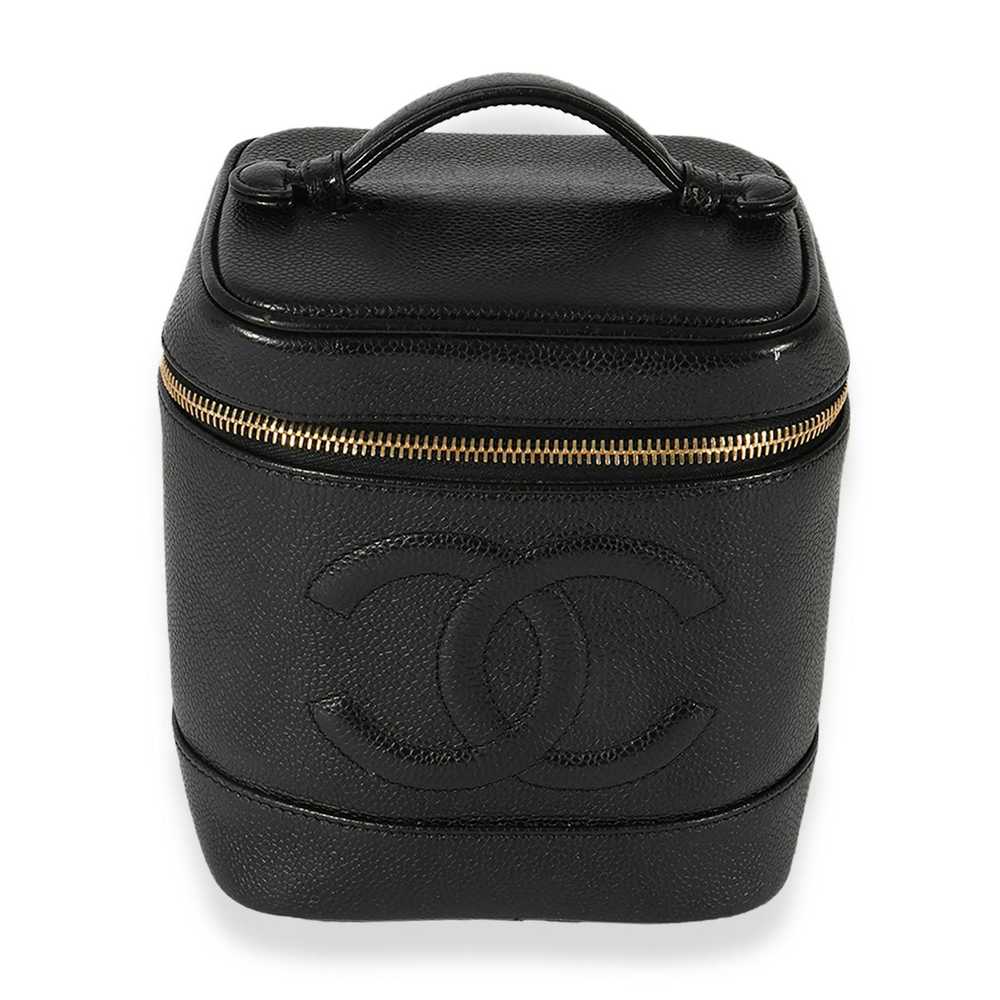 Chanel Chanel Vintage Black Caviar CC Vanity Case - image 1