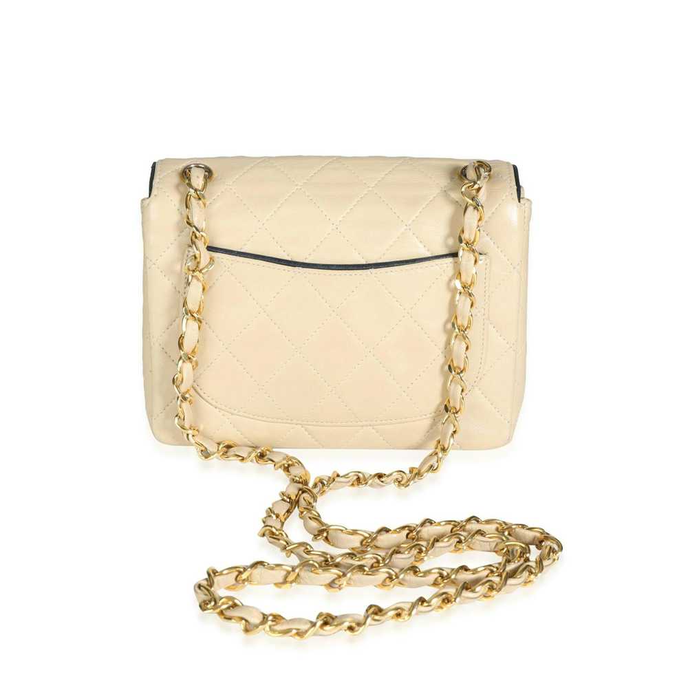 Chanel Chanel Vintage Beige Quilted Lambskin Mini… - image 3