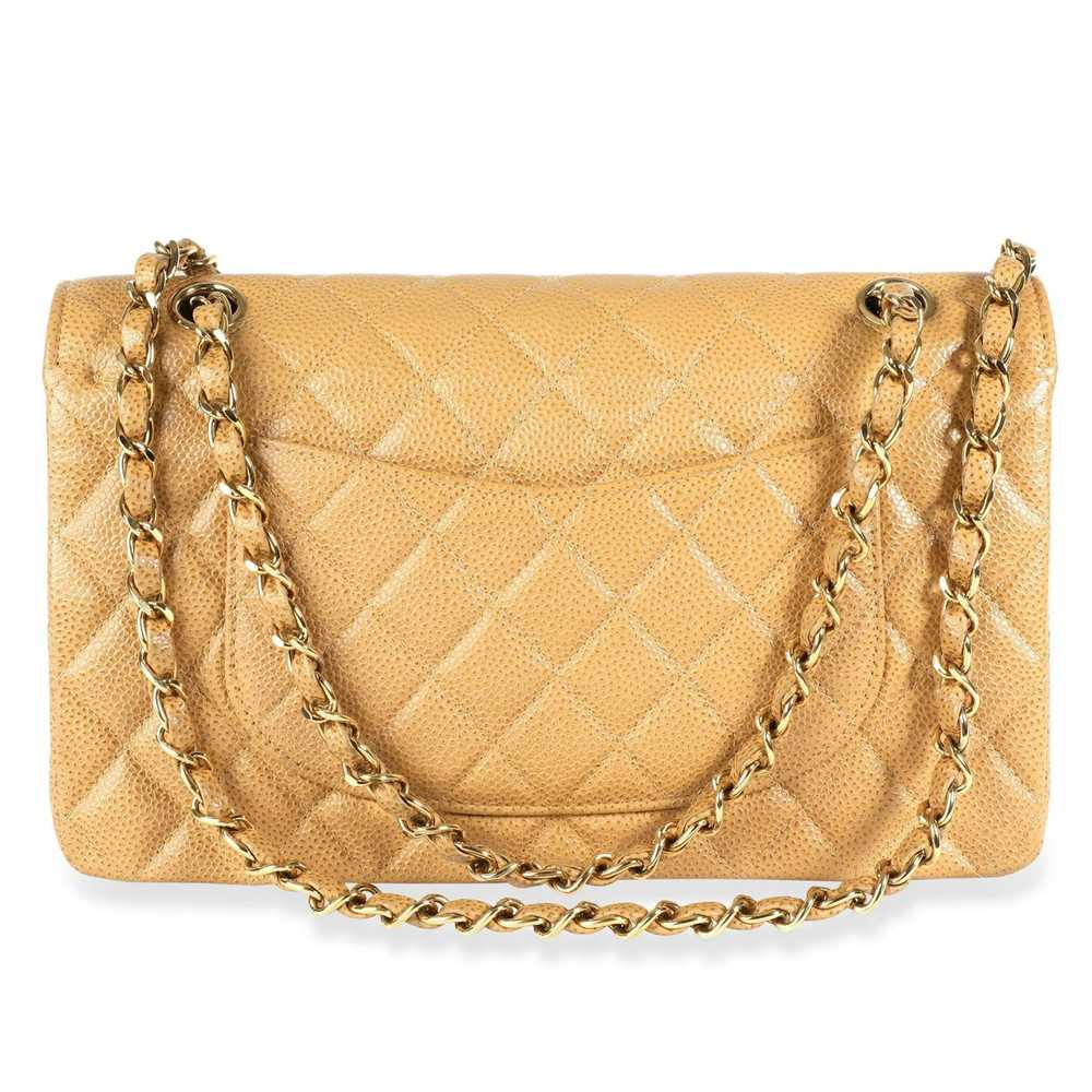 Chanel Chanel Tan Caviar Quilted Classic Medium D… - image 3