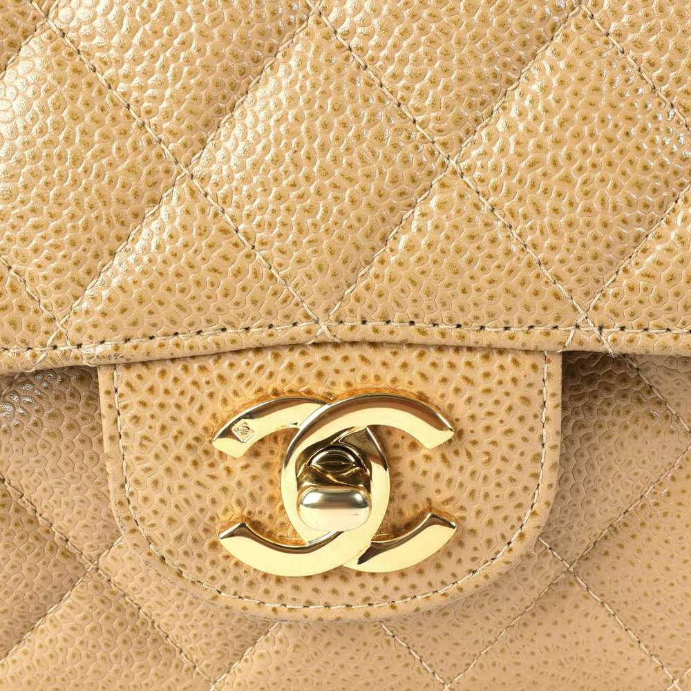 Chanel Chanel Tan Caviar Quilted Classic Medium D… - image 9