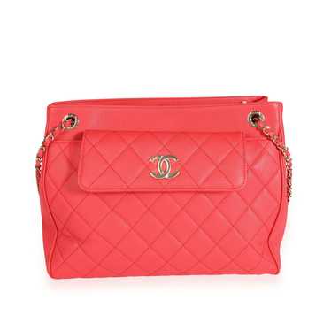 Chanel Chanel Strawberry Quilted Caviar Shopping T