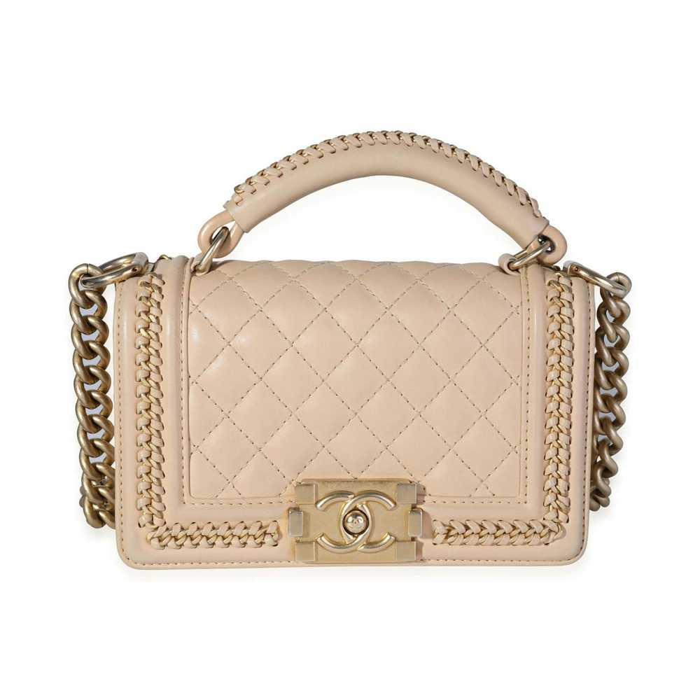 Chanel Chanel Tan Calfskin Interwoven Chain Small… - image 1