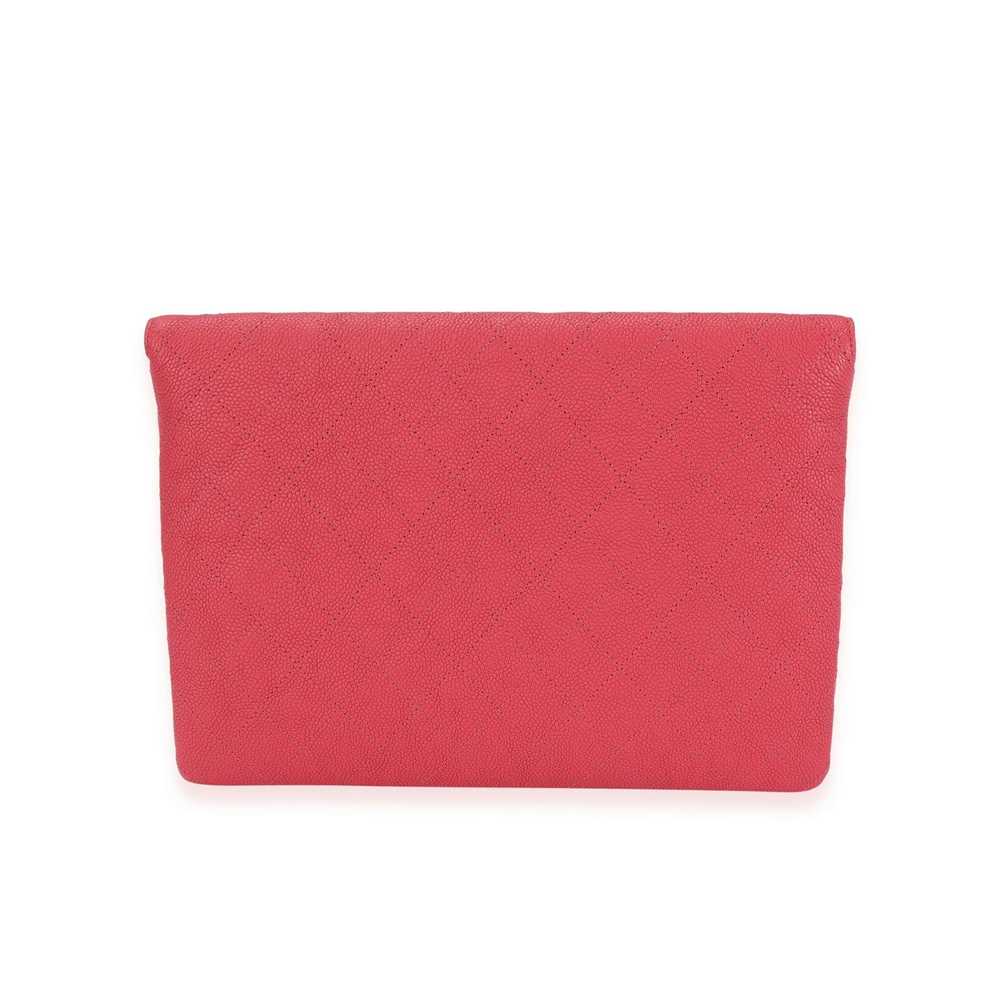 Chanel Chanel Strawberry Caviar Quilted CC Envelo… - image 3