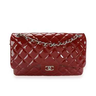 Chanel Chanel Red Quilted Patent Leather Jumbo Cl… - image 1