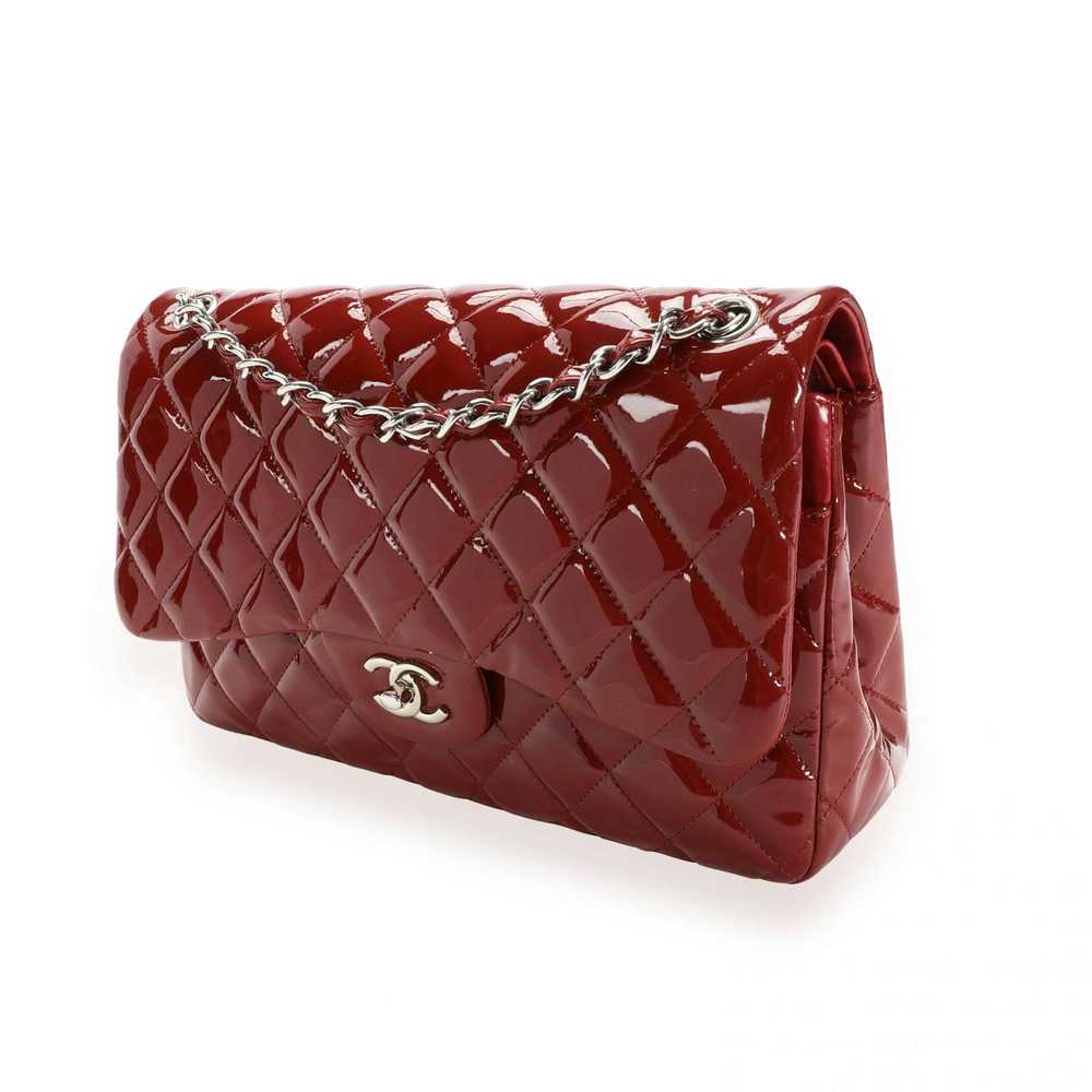 Chanel Chanel Red Quilted Patent Leather Jumbo Cl… - image 2