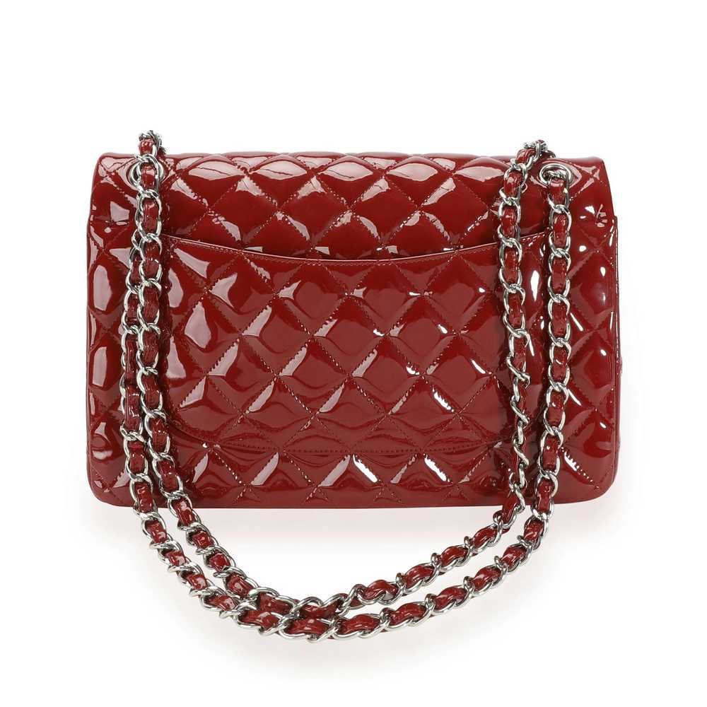 Chanel Chanel Red Quilted Patent Leather Jumbo Cl… - image 3
