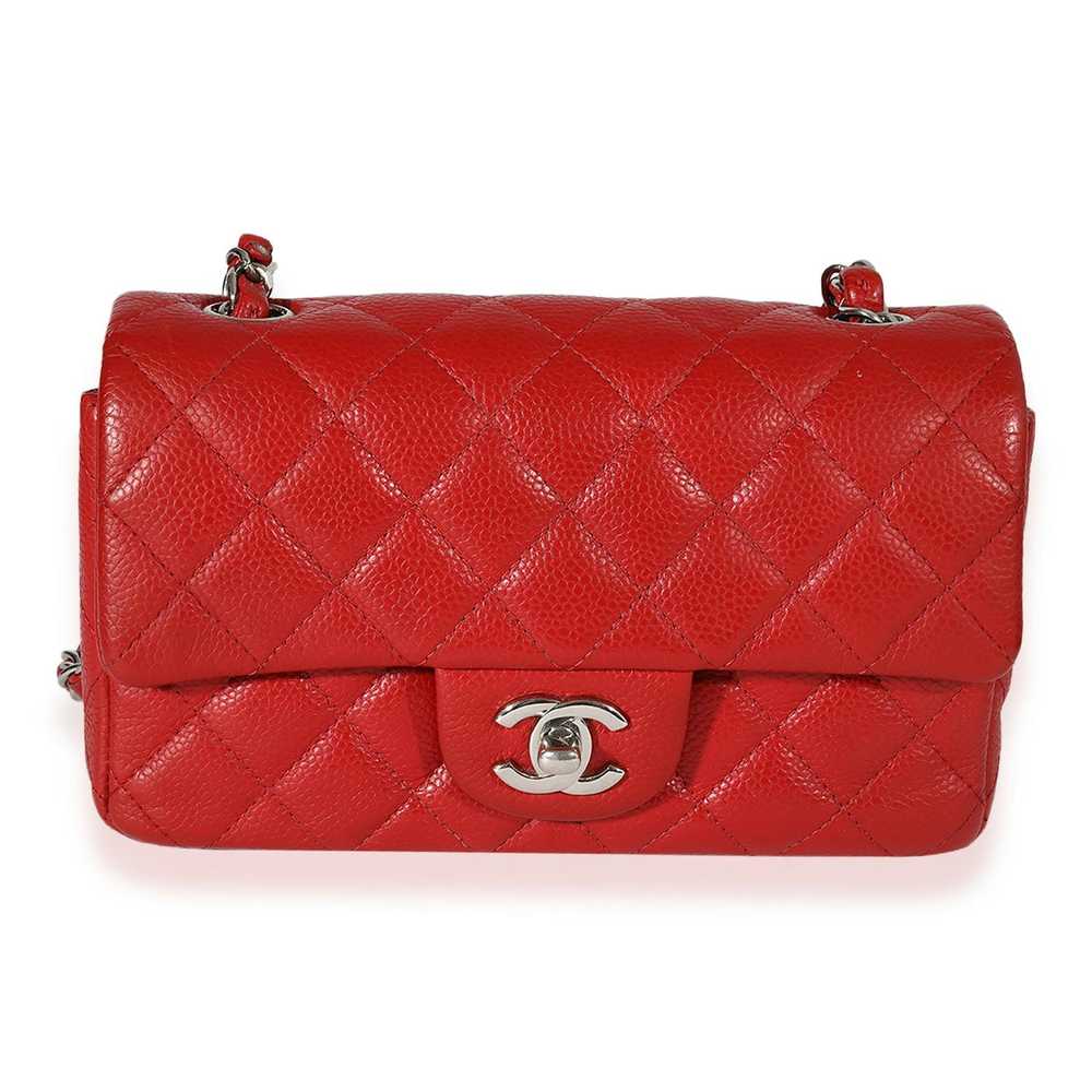 Chanel Chanel Red Quilted Caviar Mini Rectangular… - image 1