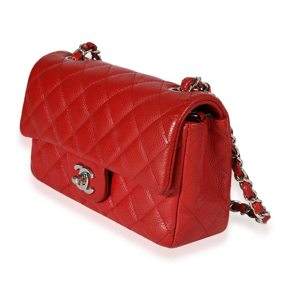 Chanel Chanel Red Quilted Caviar Mini Rectangular… - image 2