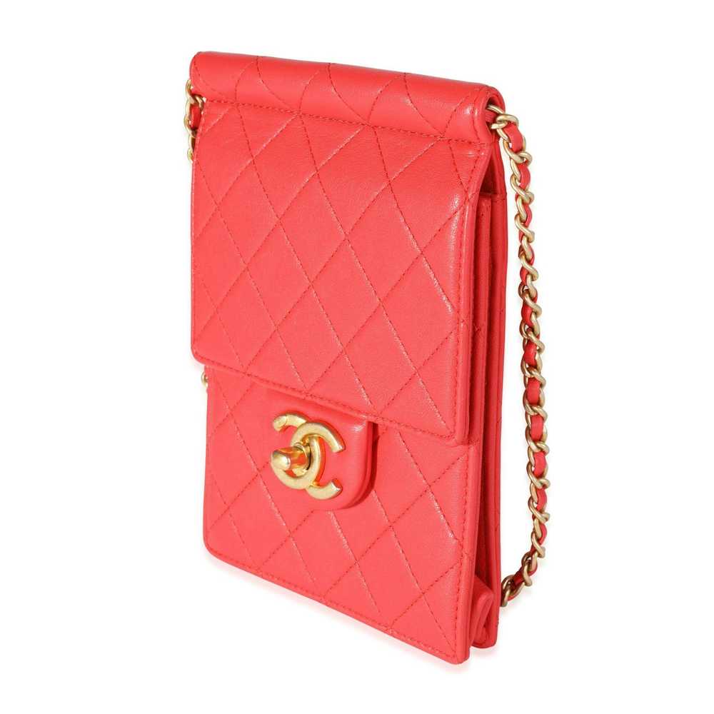 Chanel Chanel Red Quilted Calfskin Pearl Clutch o… - image 2