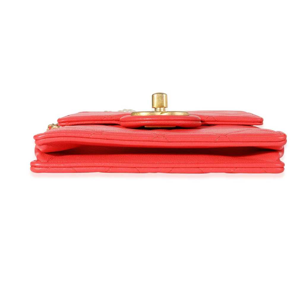 Chanel Chanel Red Quilted Calfskin Pearl Clutch o… - image 5