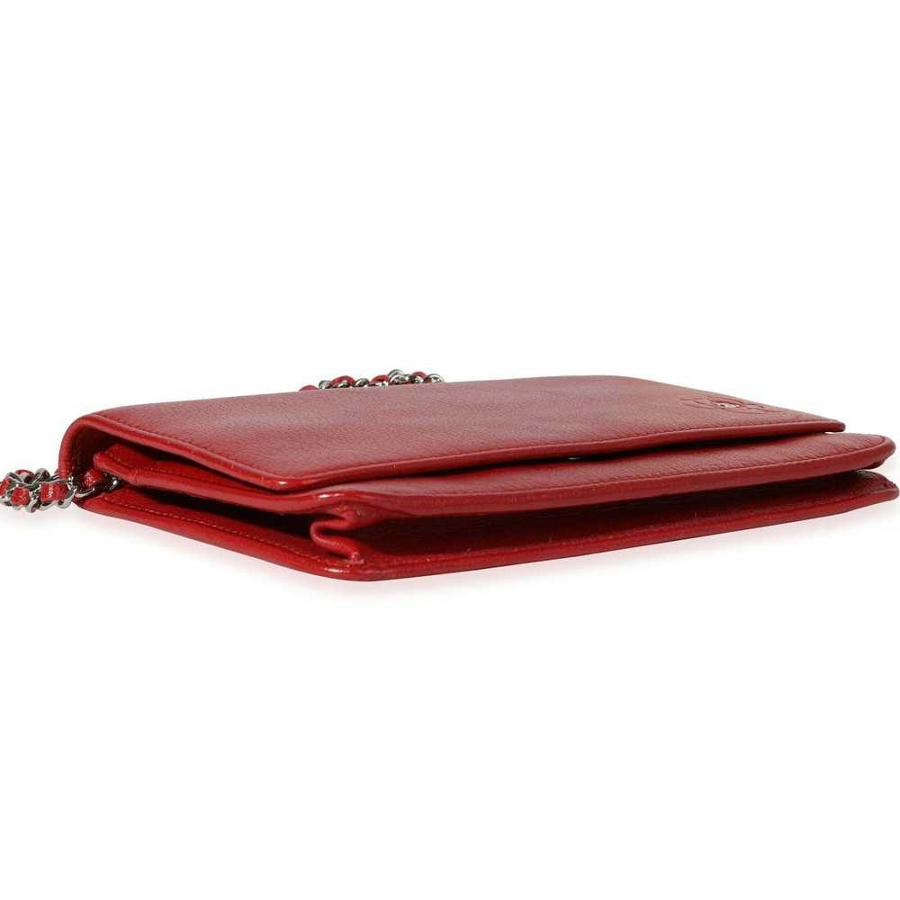 Chanel Chanel Red Grained Leather Camellia Wallet… - image 7