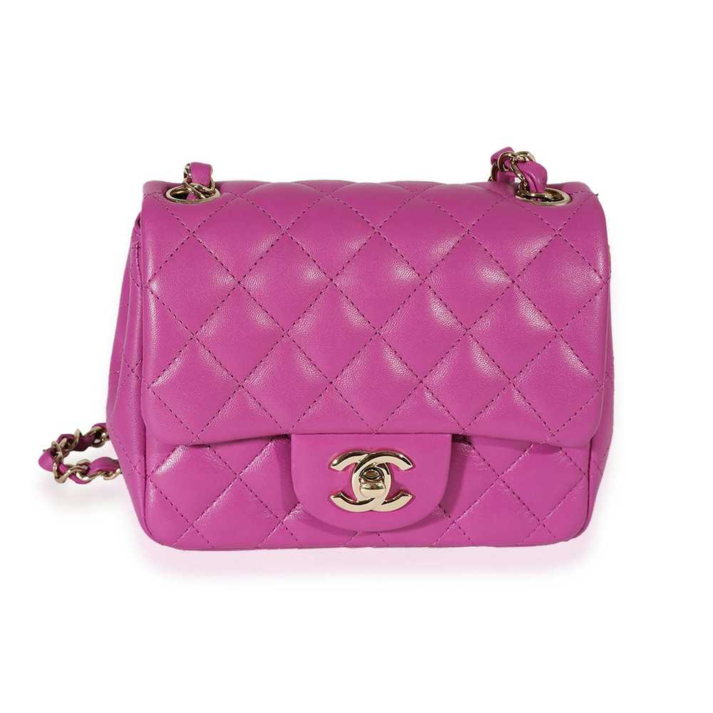 Chanel Chanel Purple Quilted Lambskin Mini Square… - image 1