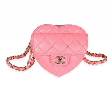 Chanel Chanel Pink Quilted Lambskin Heart Belt Bag - image 1