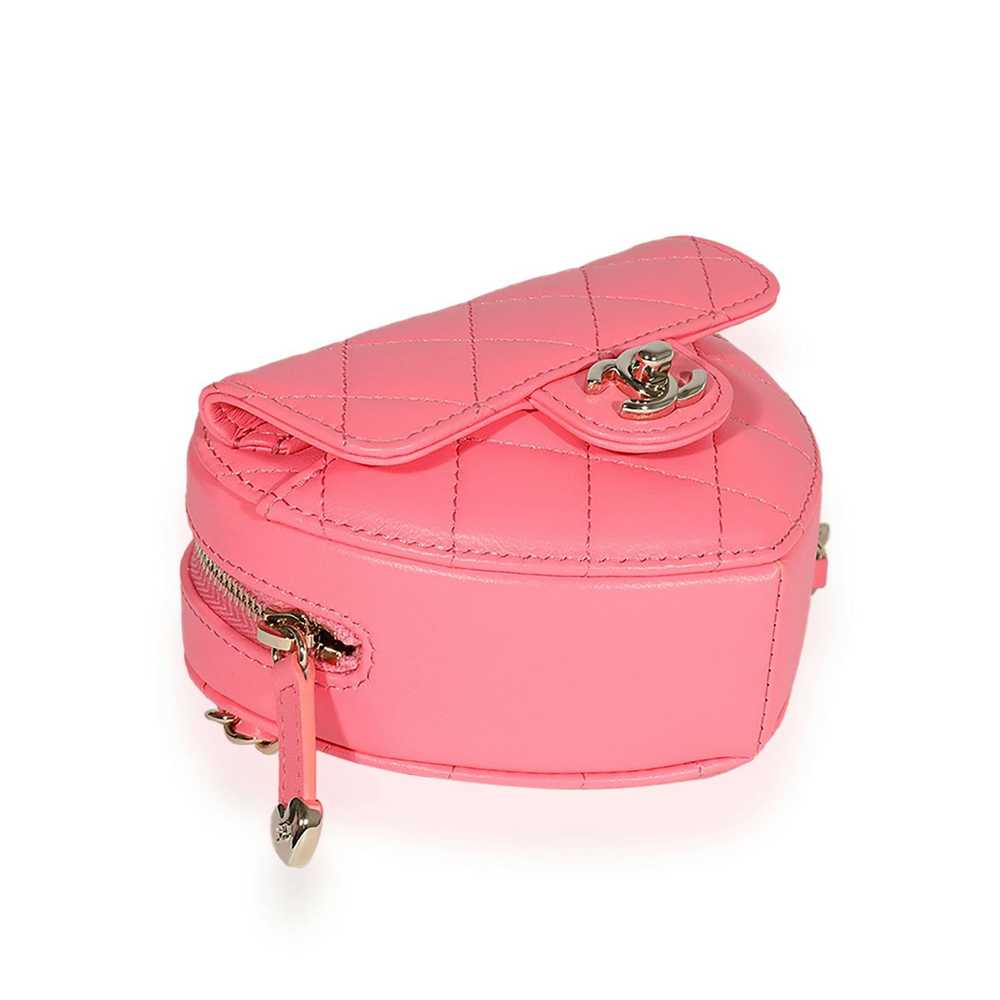 Chanel Chanel Pink Quilted Lambskin Heart Belt Bag - image 5