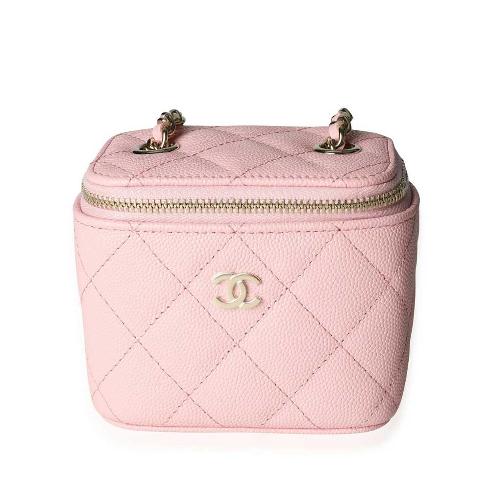 Chanel Chanel Pink Quilted Caviar Mini Vanity Cas… - image 1