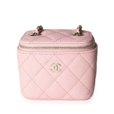 Chanel Chanel Pink Quilted Caviar Mini Vanity Cas… - image 1