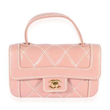 Chanel Chanel Pink Calfskin Wild Stitch Mini Top H