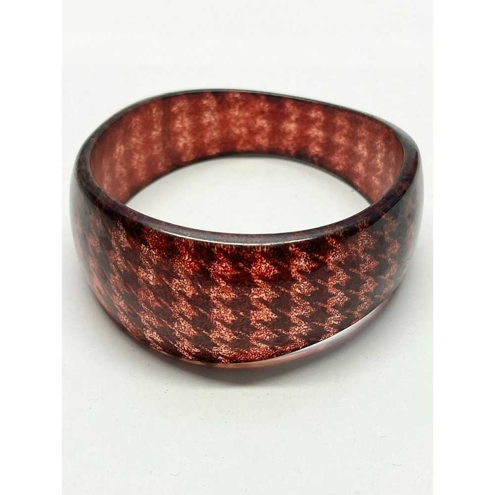 Vintage Vintage houndstooth plaid glitter bangle … - image 1