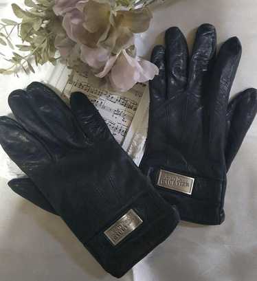 Jean Paul Gaultier Plated Logo Leather Gloves