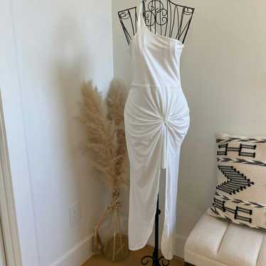 NWT Superdown white one shoulder asymmetrical mini dress small