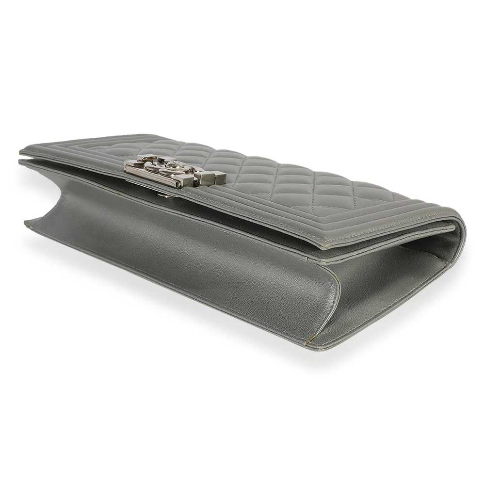 Chanel Chanel Metallic Silver Quilted Lambskin Bo… - image 7