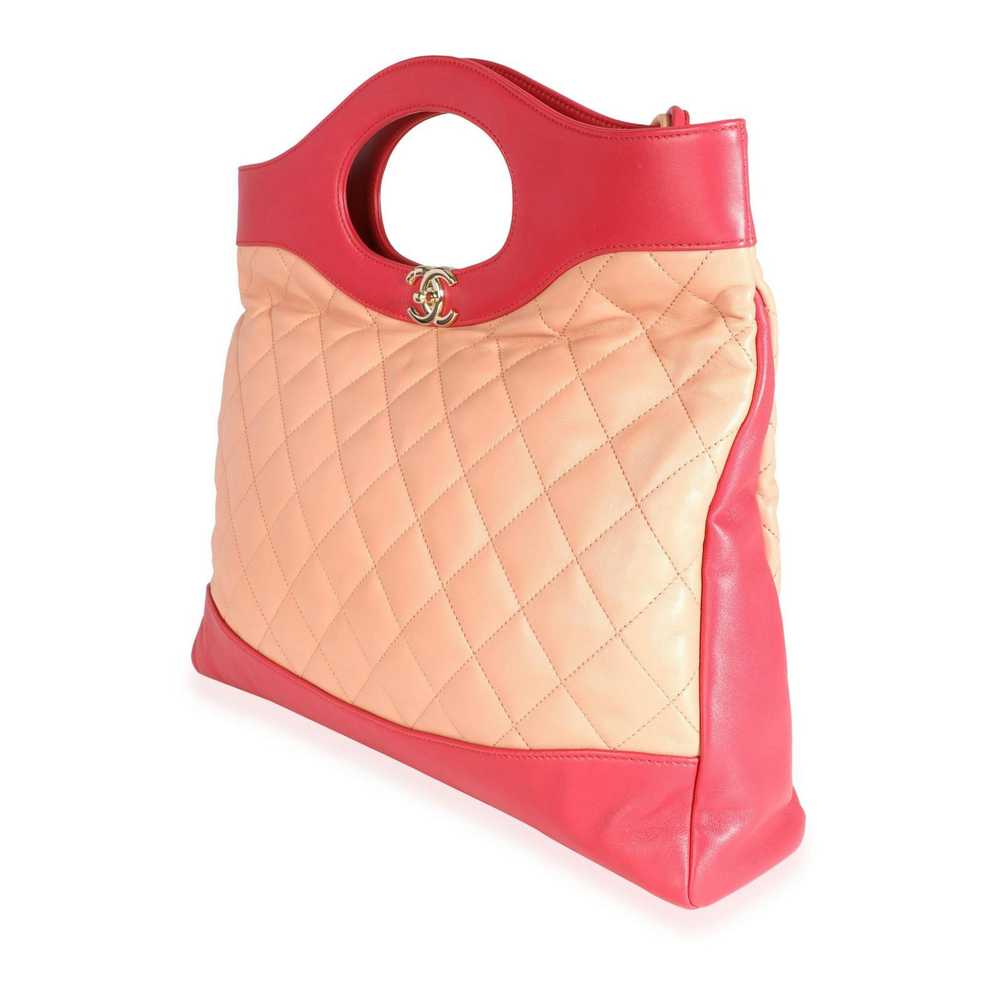 Chanel Chanel Peach & Light Red Quilted Calfskin … - image 3