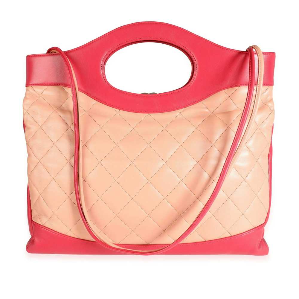Chanel Chanel Peach & Light Red Quilted Calfskin … - image 4