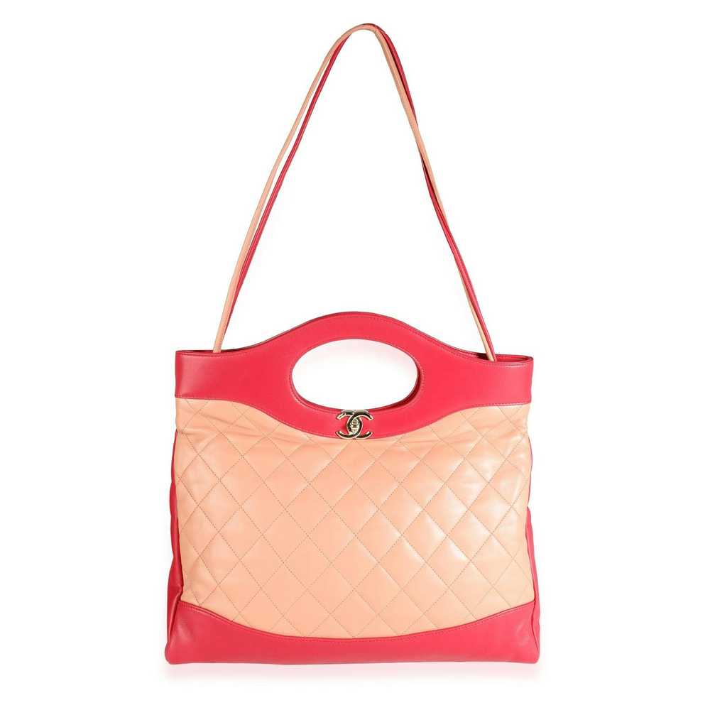 Chanel Chanel Peach & Light Red Quilted Calfskin … - image 5