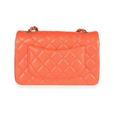 Chanel Chanel Orange Quilted Lambskin Classic Min… - image 1