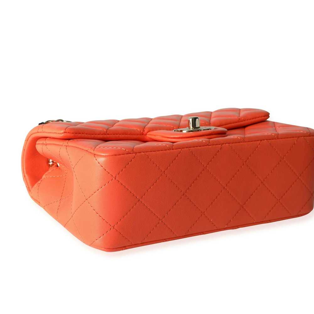 Chanel Chanel Orange Quilted Lambskin Classic Min… - image 7