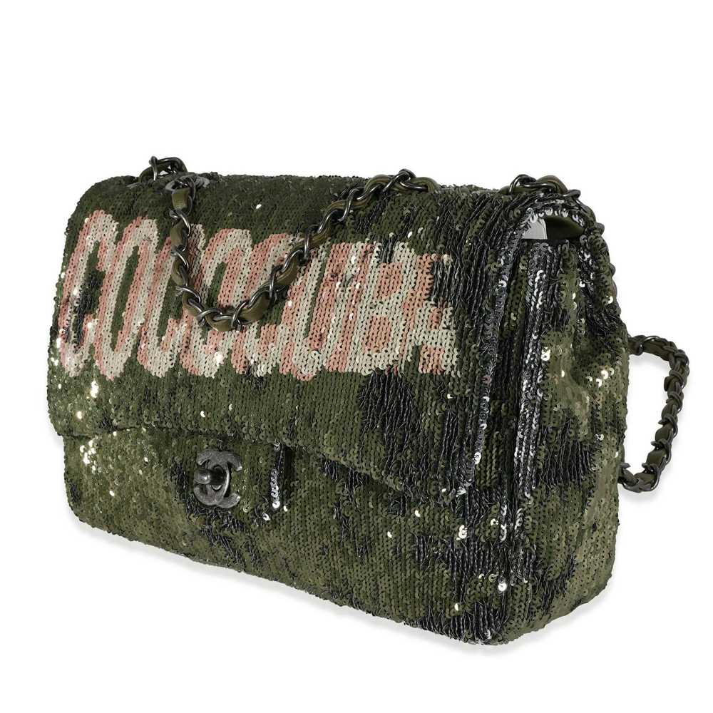 Chanel Chanel Olive Green Sequin Coco Cuba Single… - image 2