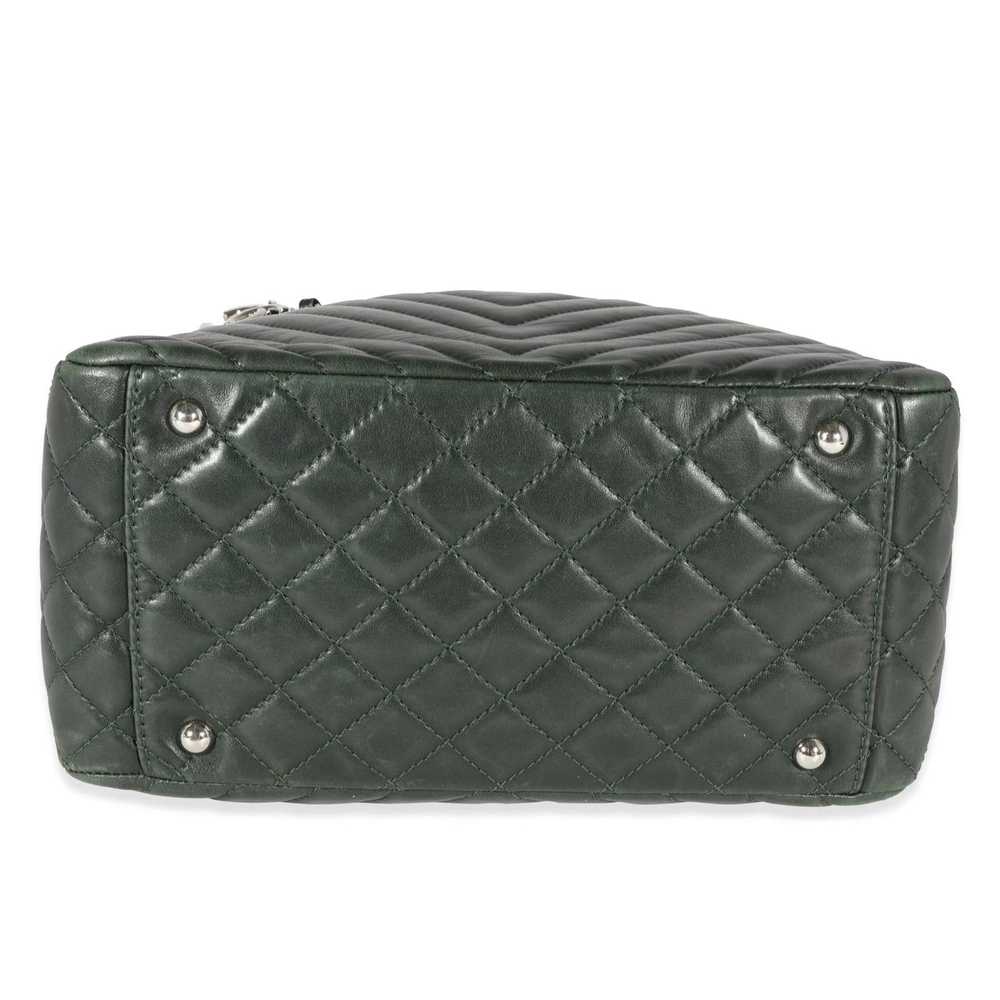 Chanel Chanel Olive Green Chevron Quilted Lambski… - image 5