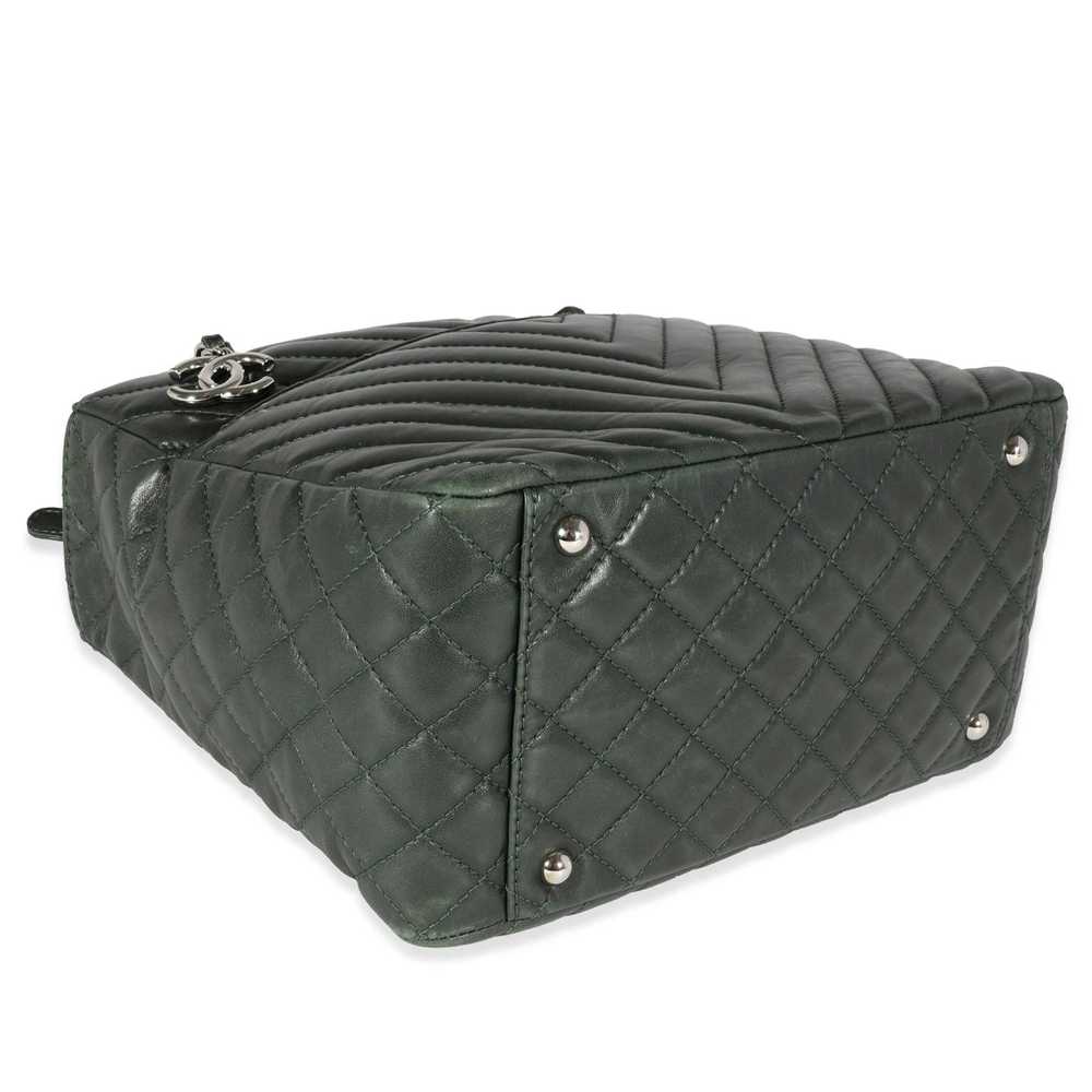 Chanel Chanel Olive Green Chevron Quilted Lambski… - image 6