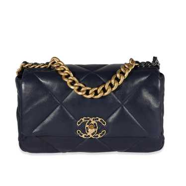 Chanel Chanel Navy Quilted Lambskin Chanel 19 Med… - image 1