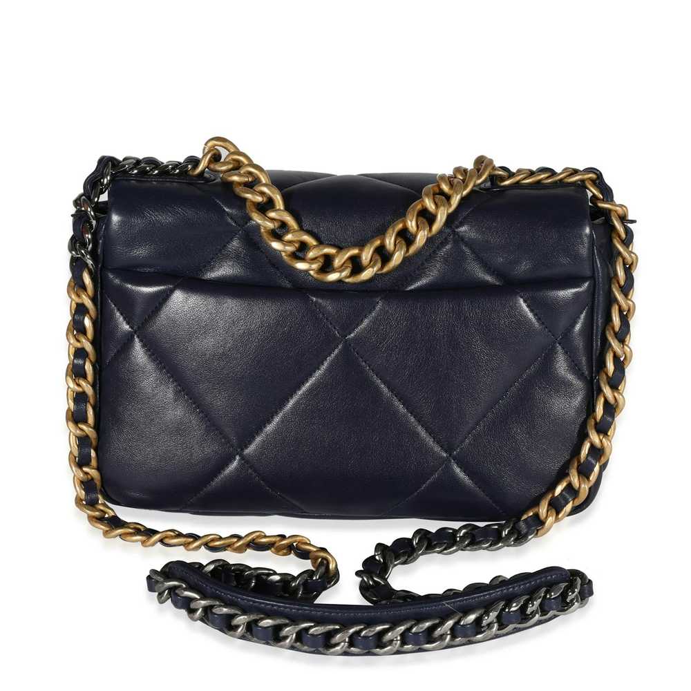 Chanel Chanel Navy Quilted Lambskin Chanel 19 Med… - image 3