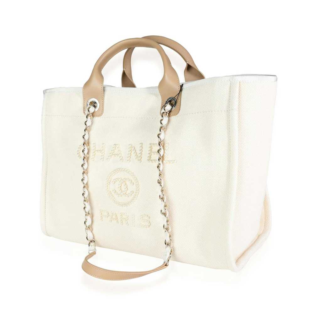 Chanel Chanel Natural Canvas and Tan Leather Larg… - image 2