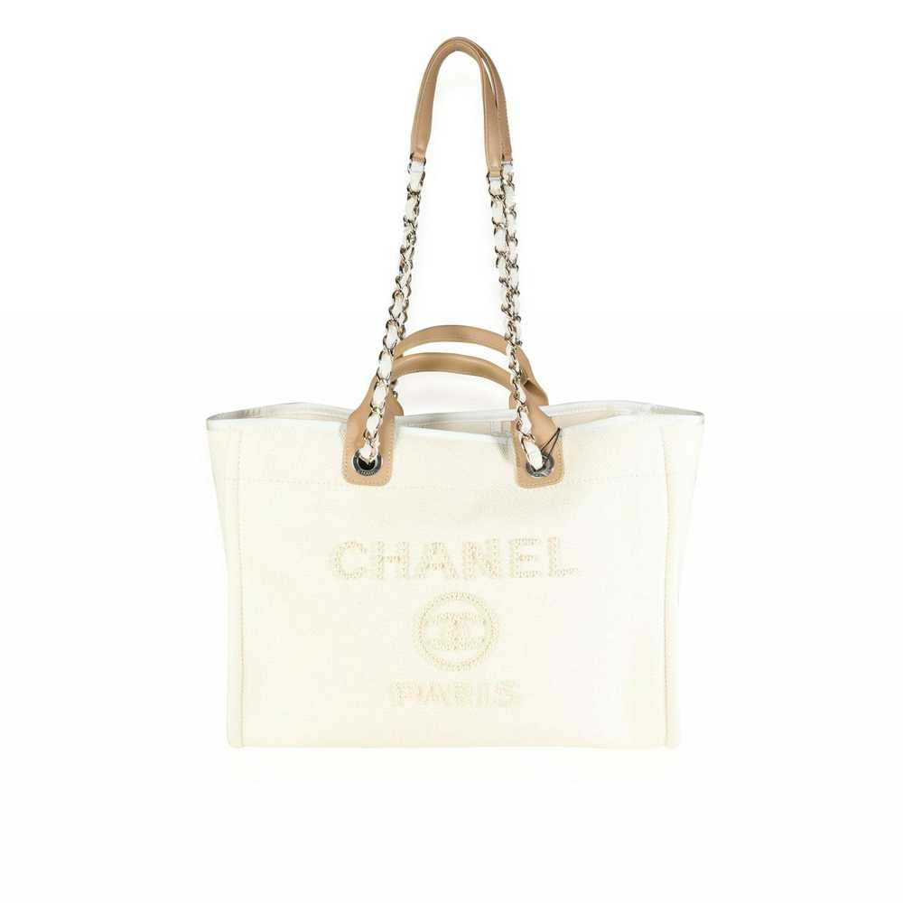 Chanel Chanel Natural Canvas and Tan Leather Larg… - image 4