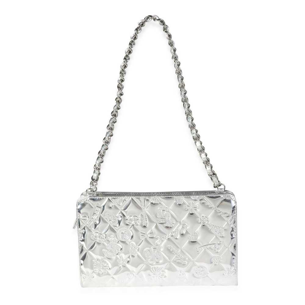 Chanel Chanel Metallic Silver Patent Leather Luck… - image 3