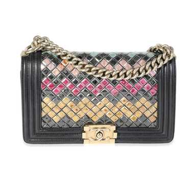 Chanel Chanel Limited Edition Black Leather & Mos… - image 1