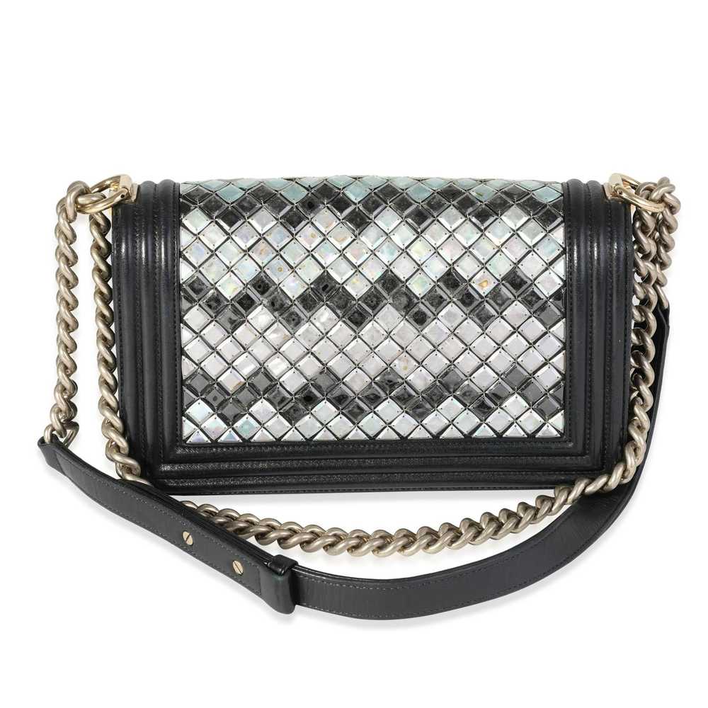 Chanel Chanel Limited Edition Black Leather & Mos… - image 3