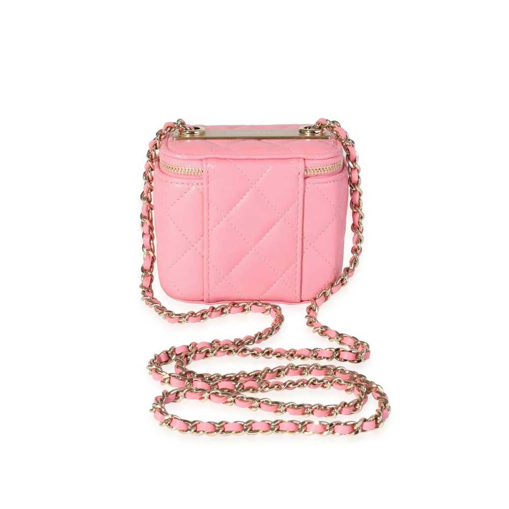 Chanel Chanel Light Pink Quilted Lambskin Mini Va… - image 3