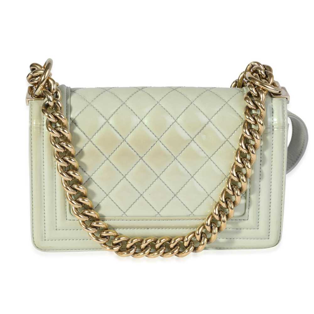 Chanel Chanel Light Green Quilted Patent Leather … - image 2