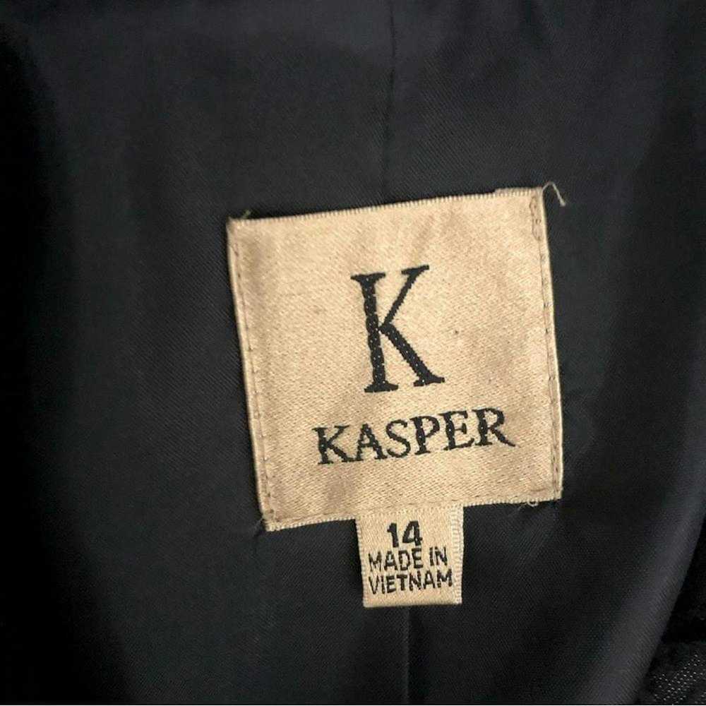 Vintage Kasper vintage 90s shiny black cotton bla… - image 3